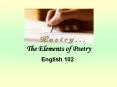 The Elements of Poetry PowerPoint PPT Presentation