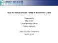 Tips for Nonprofits in Times of Economic Crisis PowerPoint PPT Presentation