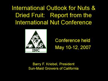International Outlook for Nuts
