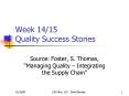 Week 1415 Quality Success Stories PowerPoint PPT Presentation