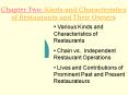 Chapter Two: Kinds and Characteristics of Restaurants and Their Owners PowerPoint PPT Presentation