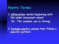 Poetry Terms PowerPoint PPT Presentation