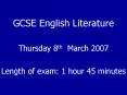 GCSE English Literature PowerPoint PPT Presentation