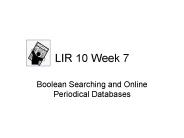 LIR 10 Week 7