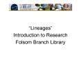 Lineages PowerPoint PPT Presentation