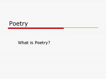 Poetry
