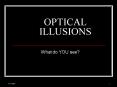 OPTICAL ILLUSIONS PowerPoint PPT Presentation