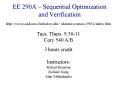 EE 290A Sequential Optimization and Verification PowerPoint PPT Presentation