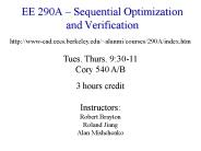 EE 290A Sequential Optimization and Verification
