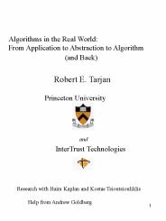 Algorithms in the Real World: