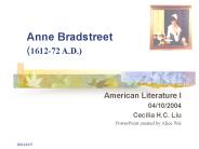 Anne Bradstreet  (1612-72 A.D.)