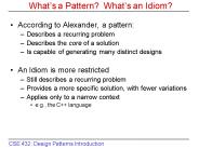 Whats a Pattern Whats an Idiom