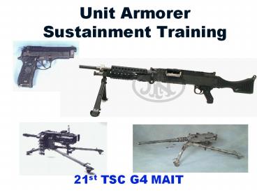 Review POF and Ammunition Requirements. Review ... Establis