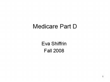 Medicare Part D 