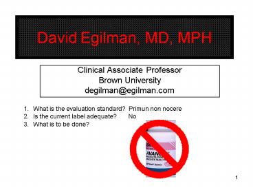 David Egilman, MD, MPH