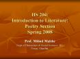 HS 204: Introduction to Literature: Poetry Section Spring 2008 PowerPoint PPT Presentation