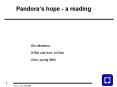 Pandoras hope a reading PowerPoint PPT Presentation