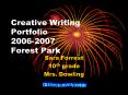 Creative Writing Portfolio 20062007 Forest Park PowerPoint PPT Presentation