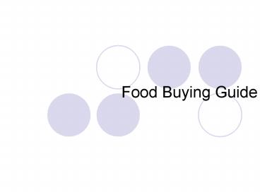 Food Buying Guide