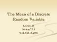 The Mean of a Discrete Random Variable PowerPoint PPT Presentation