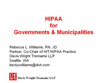 HIPAA for Governments