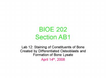 BIOE 202 Section AB1