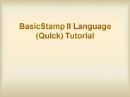 BasicStamp II Language Quick Tutorial