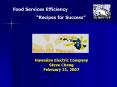 Food Services Efficiency PowerPoint PPT Presentation
