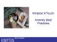 Kimpton InTouch Amenity Best Practices PowerPoint PPT Presentation