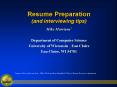 Resume Preparation and interviewing tips PowerPoint PPT Presentation
