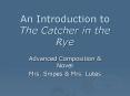 An Introduction to The Catcher in the Rye PowerPoint PPT Presentation