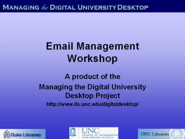 Email Management Workshop