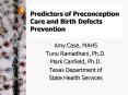 Predictors of Preconception Care and Birth Defects Prevention PowerPoint PPT Presentation