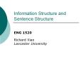 Information Structure and Sentence Structure PowerPoint PPT Presentation