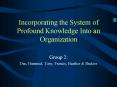 Incorporating the System of Profound Knowledge Into an Organization PowerPoint PPT Presentation