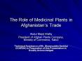The Role of Medicinal Plants in Afghanistans Trade PowerPoint PPT Presentation