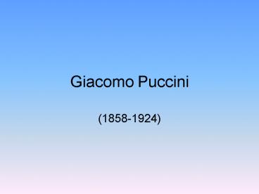 Giacomo Puccini