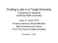Finding a Job in a Tough Economy Presented to Students at Illinois State University PowerPoint PPT Presentation