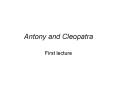 Antony and Cleopatra PowerPoint PPT Presentation