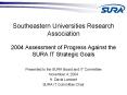 Southeastern Universities Research Association 2004 Assessment of Progress Against the SURA IT Strat PowerPoint PPT Presentation