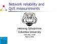 Network reliability and QoS measurements PowerPoint PPT Presentation