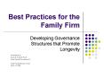 Best Practices for the Family Firm PowerPoint PPT Presentation