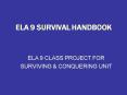 ELA 9 SURVIVAL HANDBOOK PowerPoint PPT Presentation