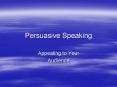 Persuasive Speaking PowerPoint PPT Presentation