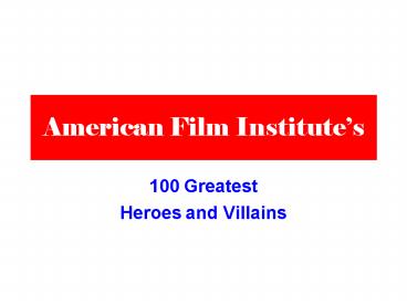 American Film Institutes
