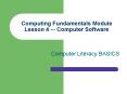 Computing Fundamentals Module Lesson 4 Computer Software PowerPoint PPT Presentation