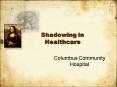 Shadowing in Healthcare PowerPoint PPT Presentation