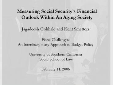 Measuring Social Securitys Financial Outlook Within An Aging Society