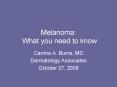 Melanoma: What you need to know PowerPoint PPT Presentation