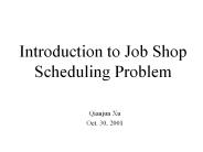 Introduction to Job Shop Scheduling Problem